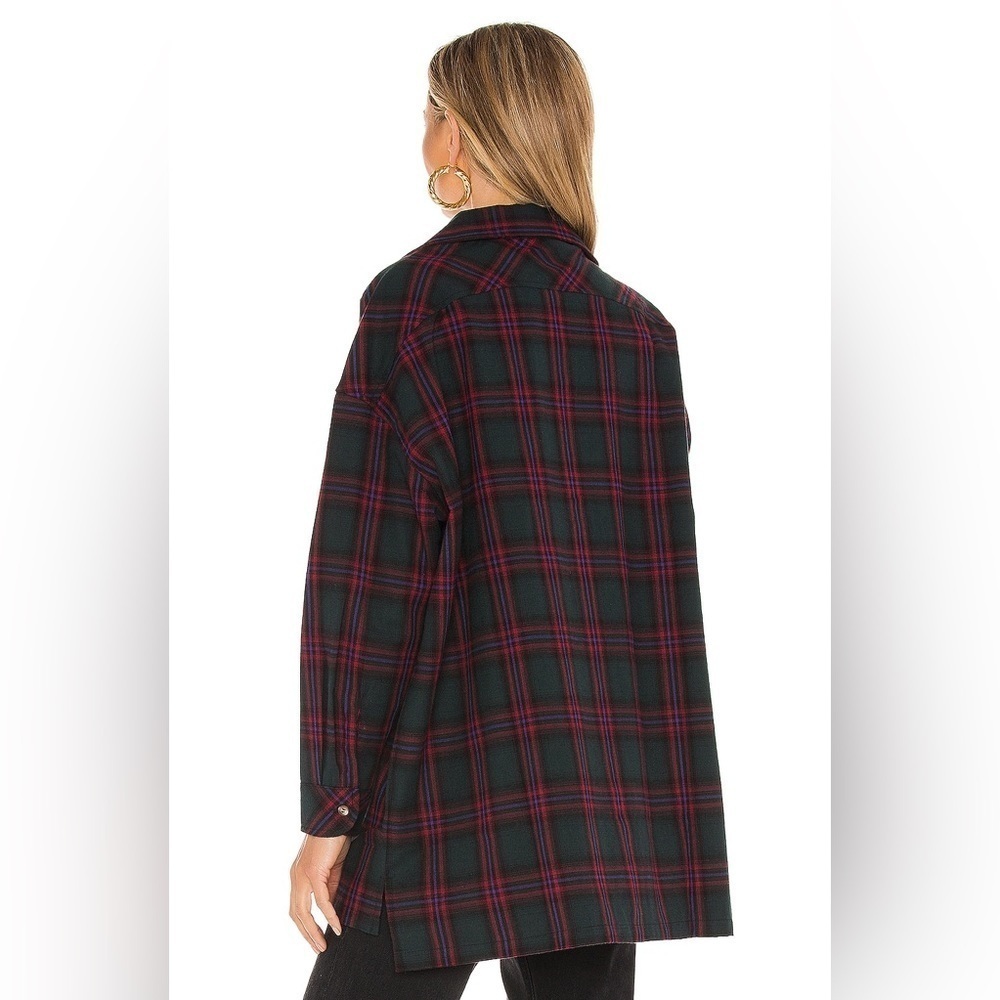 Revolve Lovers And Friends Gela Oversized Top Shirt In Green Plaid Size S - Picture 8 of 13